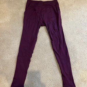 Fabletics Maroon Textured Leggings
